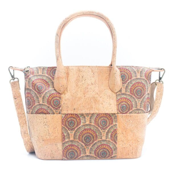 Natural Cork Women's summer Patchwork Tote Bag