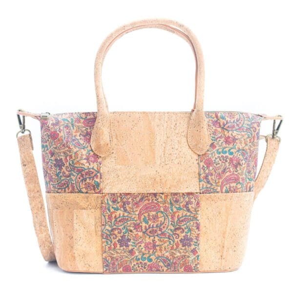Natural Cork Women's summer Patchwork Tote Bag