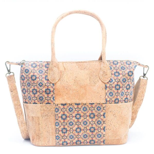 Natural Cork Women's summer Patchwork Tote Bag