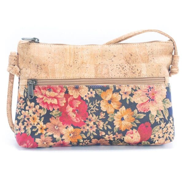 Natural Cork and Printed Design Women's Crossbody Bag