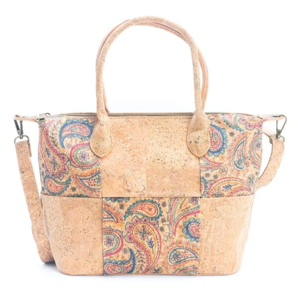 Natural Cork Women's summer Patchwork Tote Bag