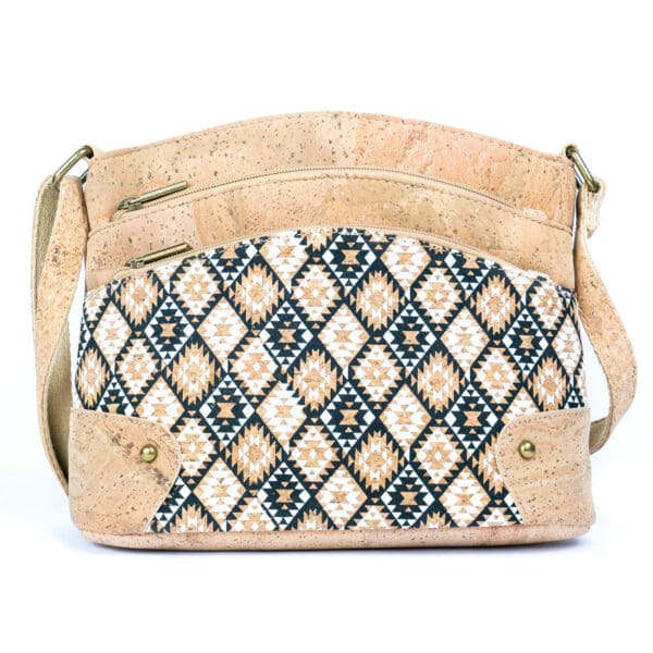 Three-Line Zipper Women's Cork Crossbody Bag
