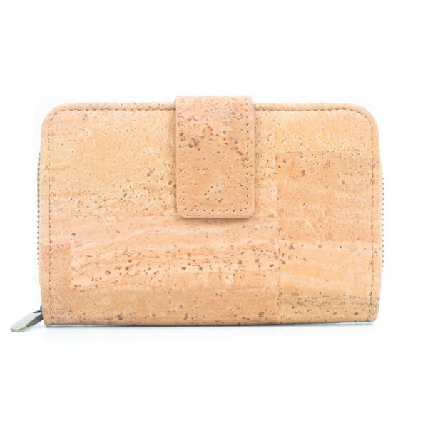 Premium cork women card zipper vegan wallet