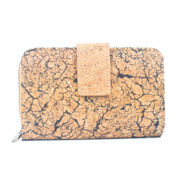 Premium cork women card zipper vegan wallet