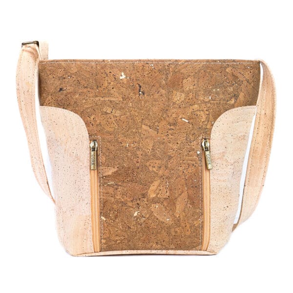 Cork Women's Crossbody Bag with Zippers
