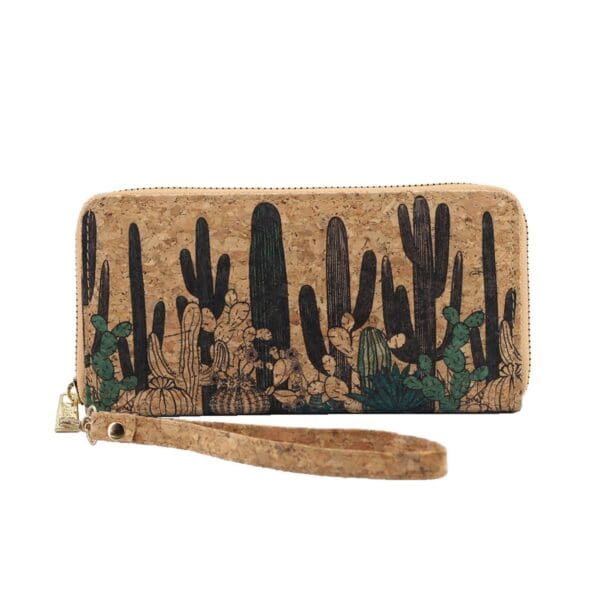 Cork Zipper Wallet Cactus