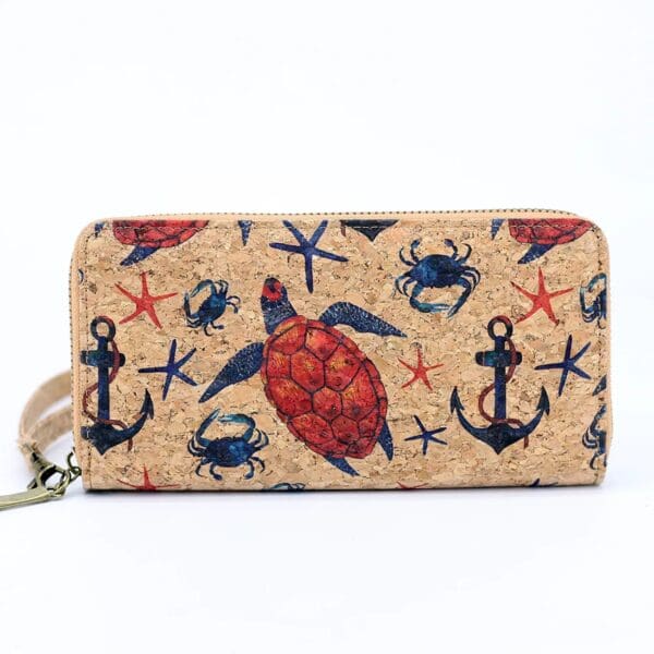Cork Zipper Wallet Marine Life