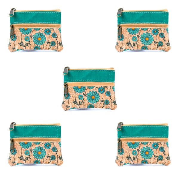 Double Zipper Cork Coin Purse - Image 2