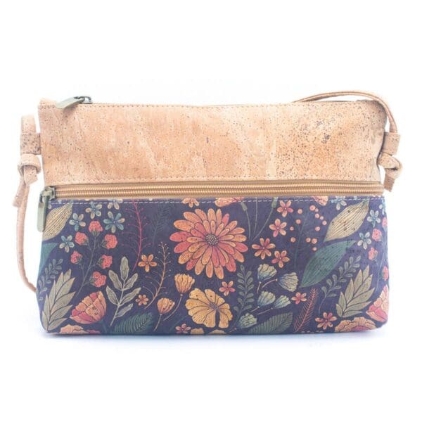 Natural Cork and Printed Design Women's Crossbody Bag