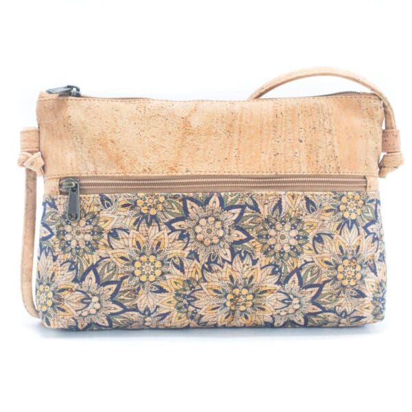 Natural Cork and Printed Design Women's Crossbody Bag