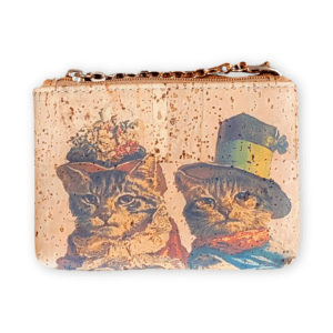 Cats in vintage costumes on wallet.