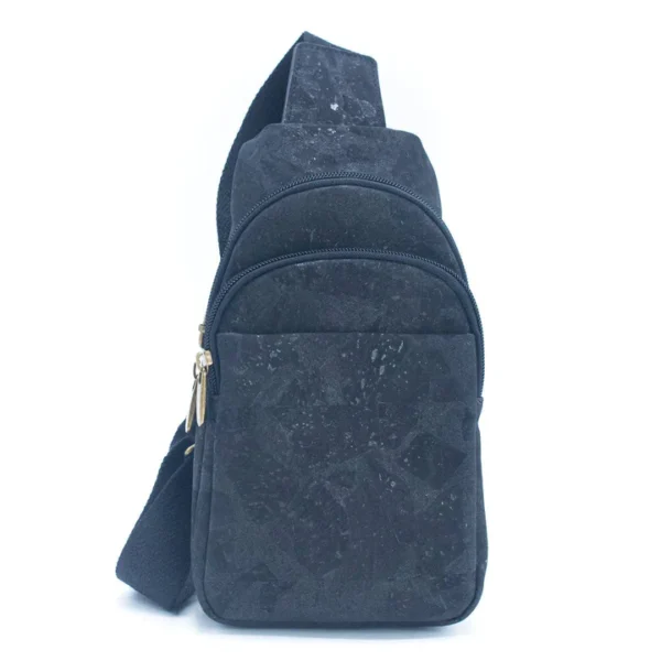 Natural Cork Brown and Black Men's Sling Bag