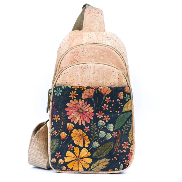 Natural Women's Three-Compartment Sling Bag