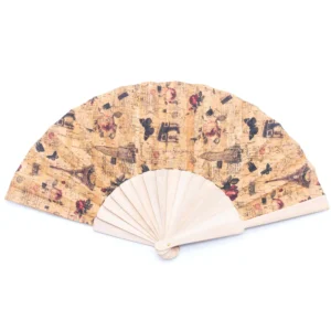 Decorative hand fan with vintage design.