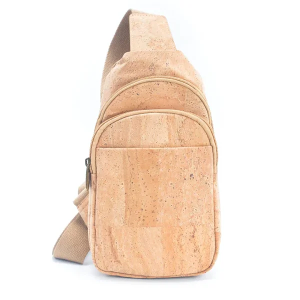 Natural Cork Brown and Black Men's Sling Bag