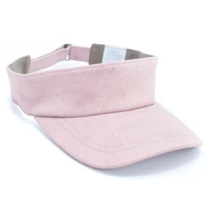 Pink visor hat with adjustable strap.